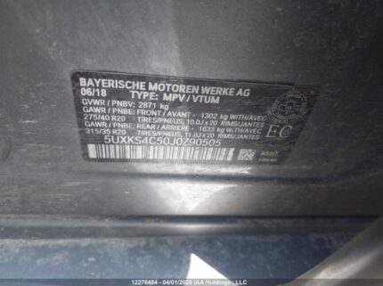 5UXKS4C50J0Z90505 2018 BMW
