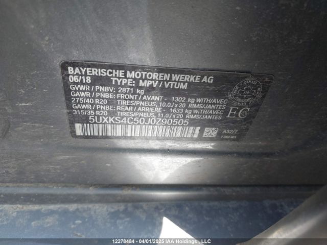 5UXKS4C50J0Z90505 2018 BMW