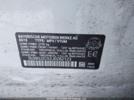 5UXKU2C52J0Z62123 2018 BMW