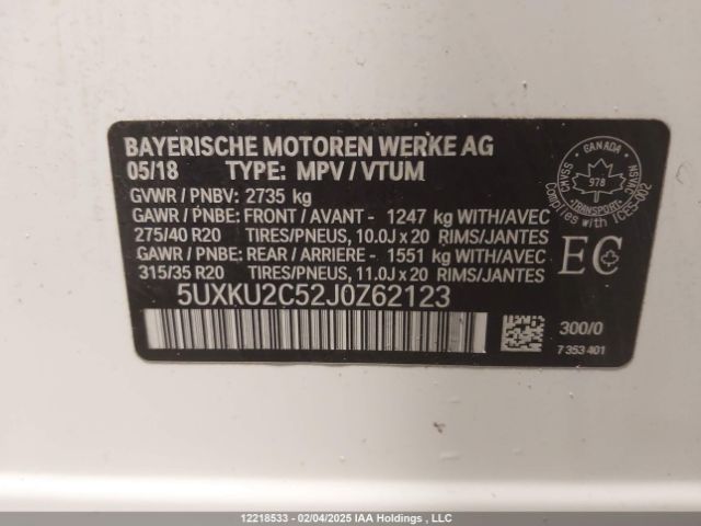 5UXKU2C52J0Z62123 2018 BMW
