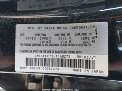 JM1DKFC71L1468275 2020 MAZDA