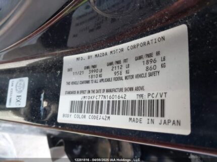 JM1DKFC77N1601642 2022 MAZDA