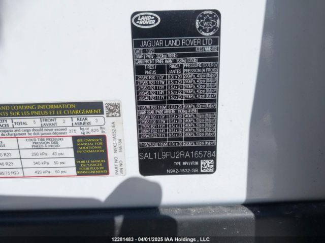 SAL1L9FU2RA165784 2024 LAND ROVER