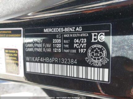 W1KAF4HB6PR132384 2023 MERCEDES-BENZ