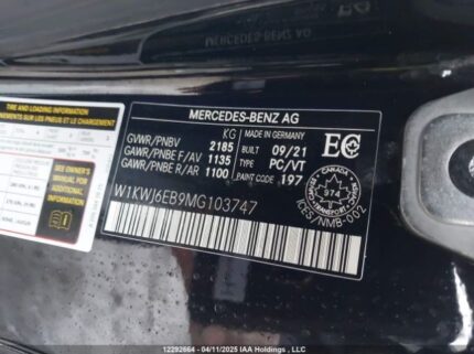 W1KWJ6EB9MG103747 2021 MERCEDES-BENZ