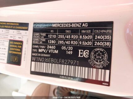W1N0J6EB0LF827971 2020 MERCEDES-BENZ
