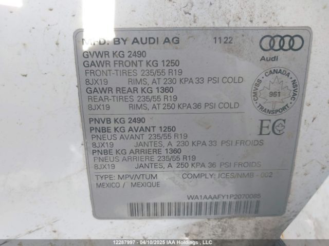 WA1AAAFY1P2070085 2023 AUDI