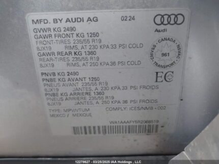 WA1AAAFY5R2068519 2024 AUDI