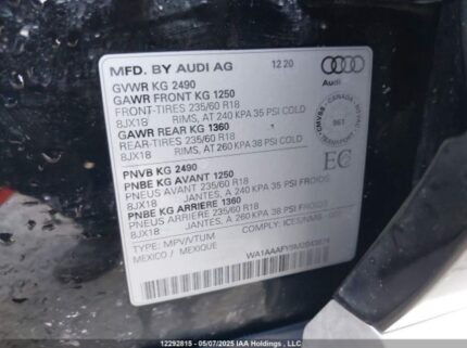 WA1AAAFY9M2043874 2021 AUDI