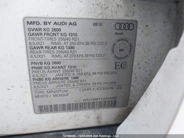 WA1C4AFY1J2234295 2018 AUDI