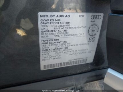 WA1EAAFYXN2071153 2022 AUDI