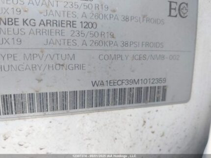 WA1EECF39M1012359 2021 AUDI