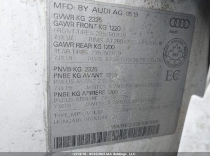 WA1FECF37K1067006 2019 AUDI