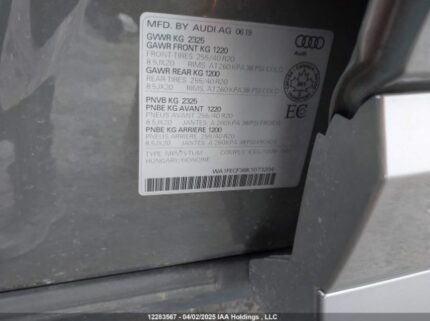 WA1FECF38K1073204 2019 AUDI