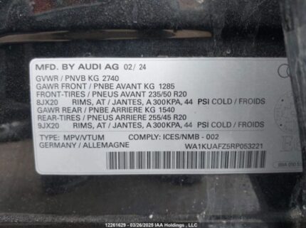 WA1KUAFZ5RP053221 2024 AUDI
