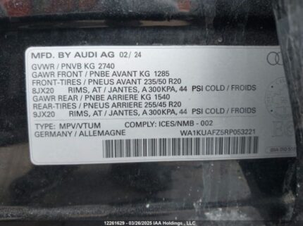 WA1KUAFZ5RP053221 2024 AUDI