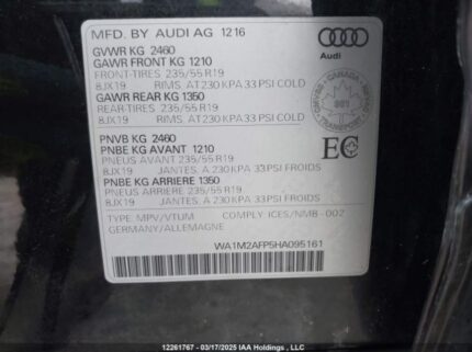 WA1M2AFP5HA095161 2017 AUDI