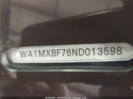 WA1MXBF76ND013598 2022 AUDI