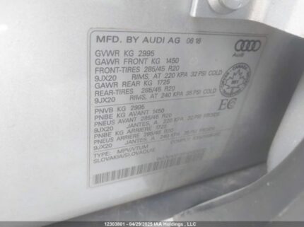 WA1VAAF70HD023032 2017 AUDI