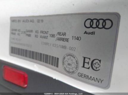 WAUANAF40KN010312 2019 AUDI