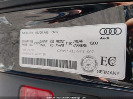 WAUB4CF57JA011135 2018 AUDI