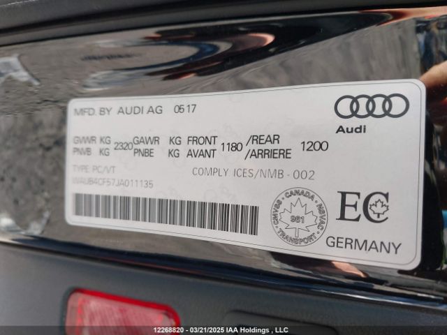 WAUB4CF57JA011135 2018 AUDI