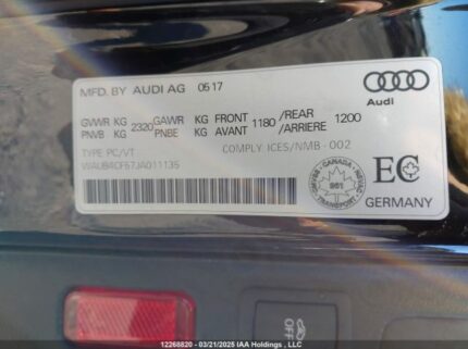 WAUB4CF57JA011135 2018 AUDI
