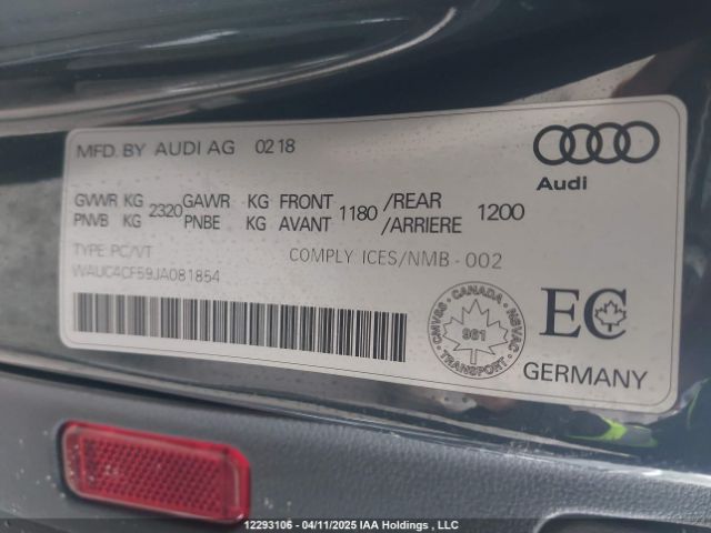 WAUC4CF59JA081854 2018 AUDI