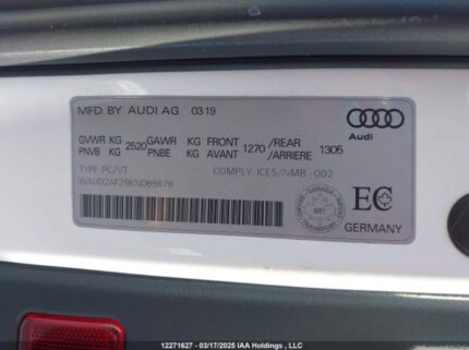 WAUD2AF29KN089676 2019 AUDI