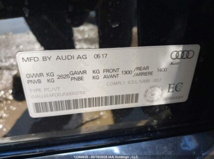 WAUJ4AFD0JN000249 2018 AUDI