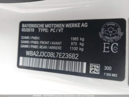 WBA2J3C08L7E23682 2020 BMW