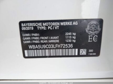 WBA5U9C03LFH72536 2020 BMW