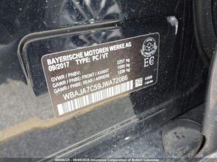 WBAJA7C59JWA72086 2018 BMW