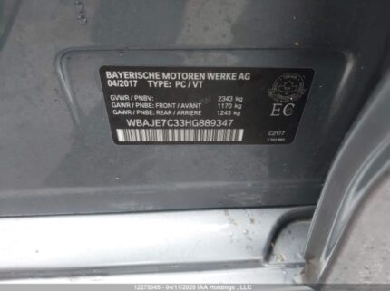 WBAJE7C33HG889347 2017 BMW
