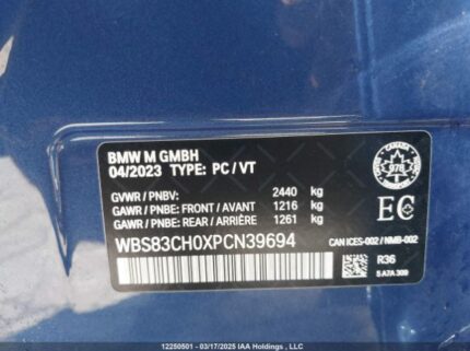 WBS83CH0XPCN39694 2023 BMW