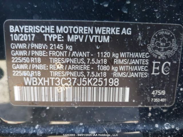 WBXHT3C37J5K25198 2018 BMW