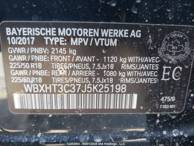 WBXHT3C37J5K25198 2018 BMW