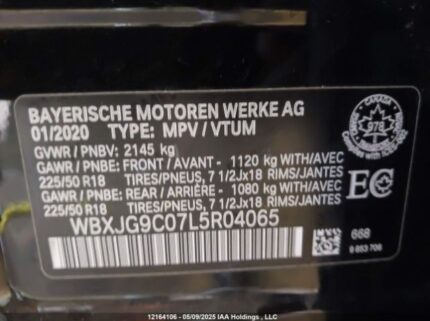 WBXJG9C07L5R04065 2020 BMW