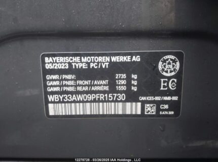 WBY33AW09PFR15730 2023 BMW