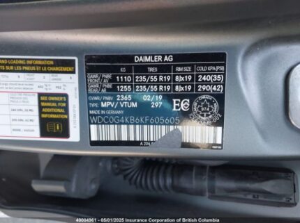 WDC0G4KB6KF605605 2019 MERCEDES-BENZ