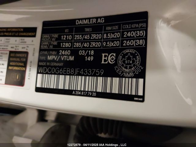 WDC0G6EB8JF433759 2018 MERCEDES-BENZ