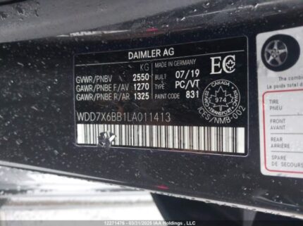WDD7X6BB1LA011413 2020 MERCEDES-BENZ