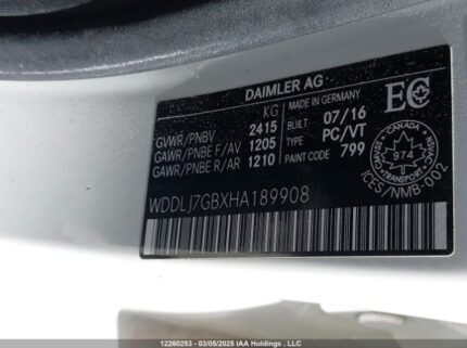 WDDLJ7GBXHA189908 2017 MERCEDES-BENZ