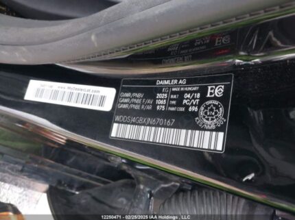WDDSJ4GBXJN670167 2018 MERCEDES-BENZ