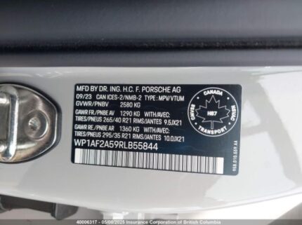 WP1AF2A59RLB55844 2024 PORSCHE
