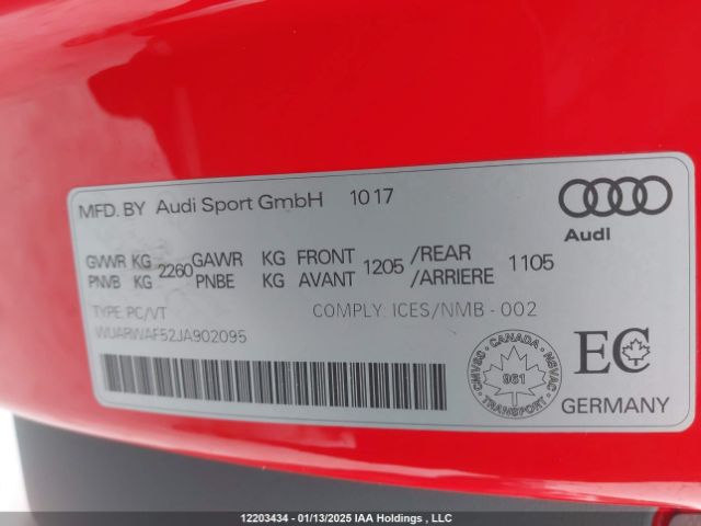 WUARWAF52JA902095 2018 AUDI