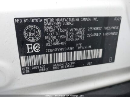 2T3B1RFVXPC348361 2023 TOYOTA