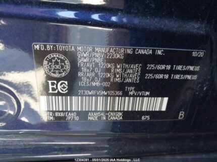 2T3DWRFV5MW105366 2021 TOYOTA