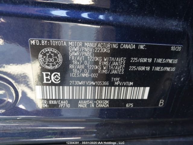 2T3DWRFV5MW105366 2021 TOYOTA