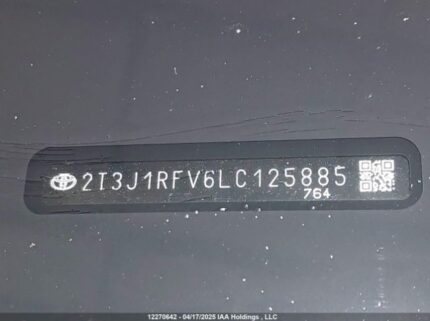 2T3J1RFV6LC125885 2020 TOYOTA